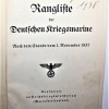 LIBRO CLASSIFICAZIONE DELLA KRIEGSMARINE EDIZIONE 1937