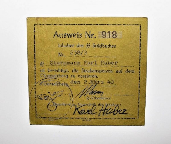 LASCIAPASSARE SS OBERSALZBERG - AUSWEIS