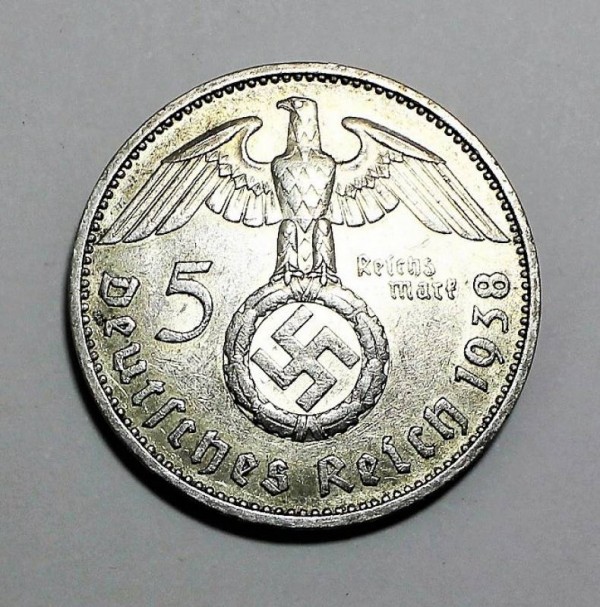 MONETA 5 REICHSMARK 1938
